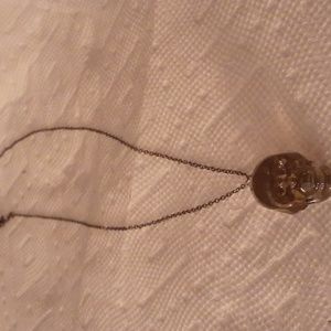 Skull necklace with black chain